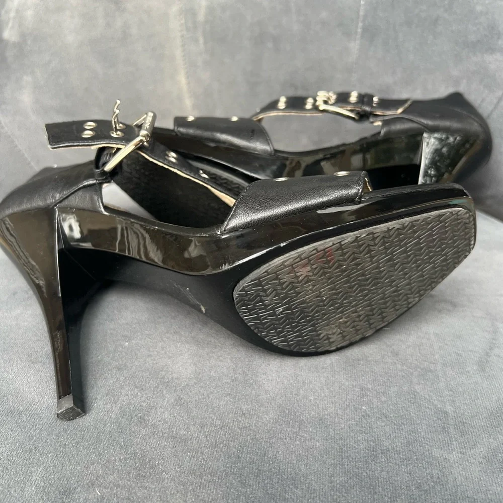 Leather black heel - Picture 4 of 7